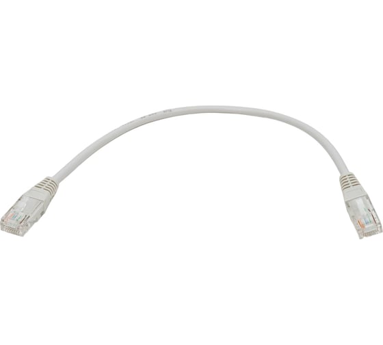 Патч-корд TWT RJ45-RJ45, 4 пары, UTP, категория 5е, 0.3 м, серый, 45-45-0.3-GY