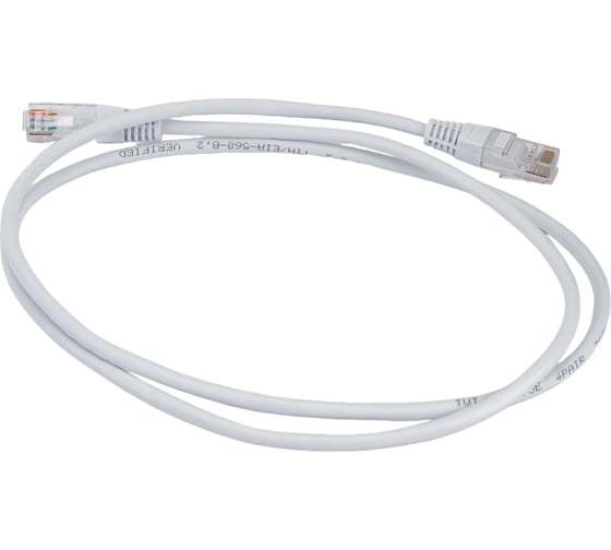 Патч-корд TWT RJ45-RJ45, 4 пары, UTP, категория 5е, 1 м, белый, 45-45-1.0-WH