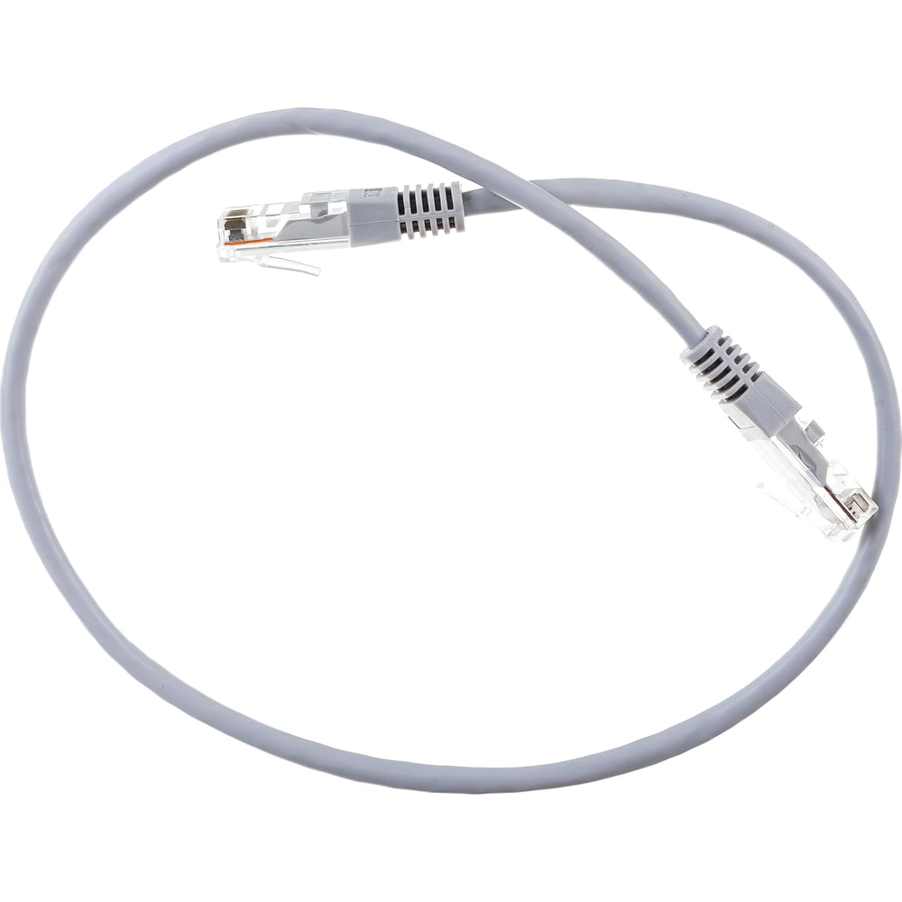 Патч-корд TWT RJ45-RJ45, 4 пары, UTP, категория 5е, 0.5 м, серый, 45-45 ...