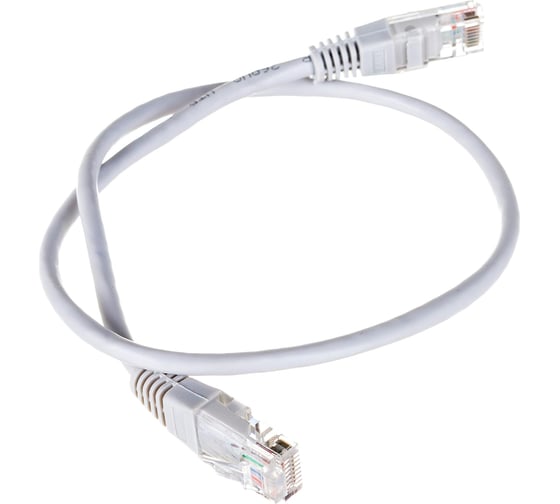 Патч-корд TWT RJ45-RJ45, 4 пары, UTP, категория 5е, 0.5 м, серый, 45-45-0.5-GY