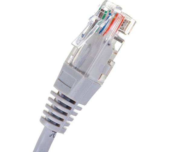 Патч-корд TWT RJ45-RJ45, 4 пары, UTP, категория 5е, 0.5 м, серый, 45-45-0.5-GY