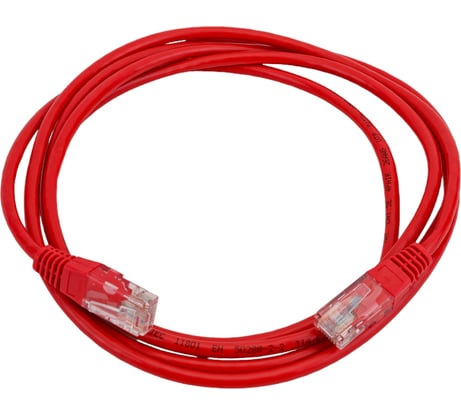 Патч-корд TWT RJ45-RJ45, 4 пары, UTP, категория 5е, 2 м, красный, 45-45-2.0-RD