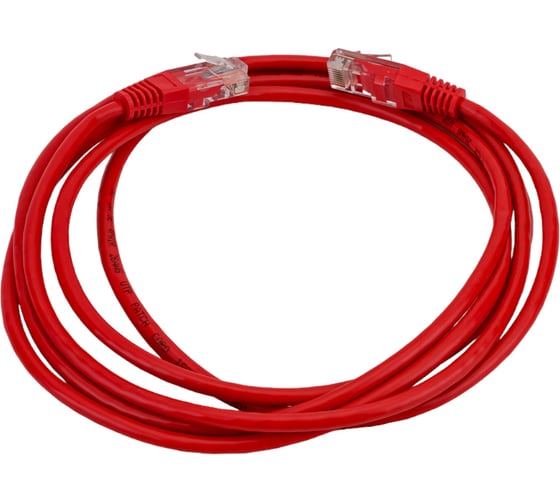 Патч-корд TWT RJ45-RJ45, 4 пары, UTP, категория 5е, 2 м, красный, 45-45-2.0-RD