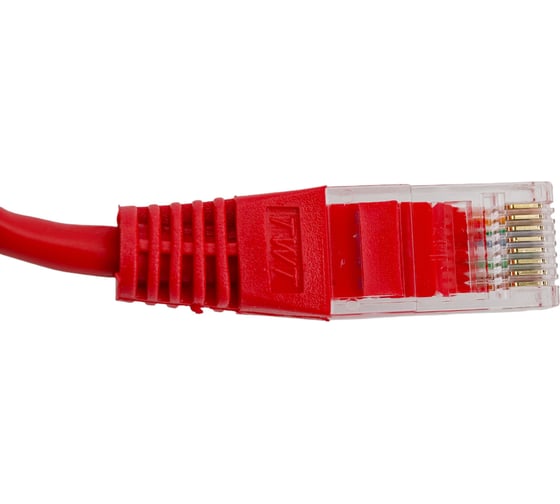Патч-корд TWT RJ45-RJ45, 4 пары, UTP, категория 5е, 2 м, красный, 45-45-2.0-RD