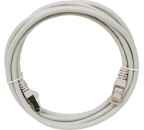 Патч-корд TWT RJ45-RJ45, 4 пары, FTP, категория 6, 2 м, серый, 45-45-2.0/S6-GY