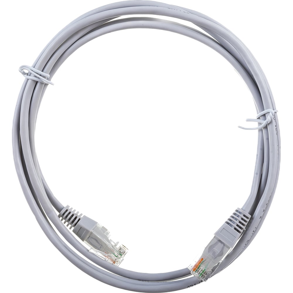 Патч-корд TWT RJ45-RJ45, 2 пары, UTP, категория 5е, 2 м, серый, 45-45-2 ...