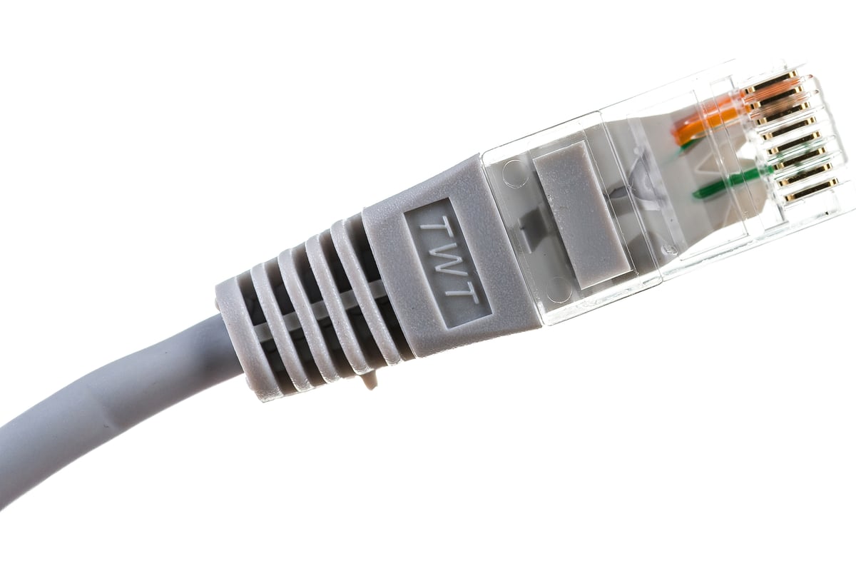 Патч-корд TWT RJ45-RJ45, 2 пары, UTP, категория 5е, 2 м, серый,  45-45-2.0-GY - выгодная цена, отзывы, характеристики, фото - купить в  Москве и РФ