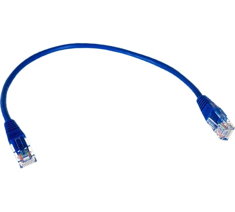 Патч-корд TWT RJ45-RJ45, 4 пары, UTP, категория 5е, 0.3 м, синий, 45-45-0.3-BL