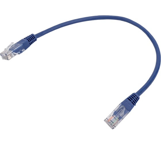 Патч-корд TWT RJ45-RJ45, 4 пары, UTP, категория 5е, 0.3 м, синий, 45-45-0.3-BL