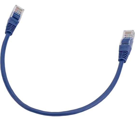Патч-корд TWT RJ45-RJ45, 4 пары, UTP, категория 5е, 0.3 м, синий, 45-45-0.3-BL