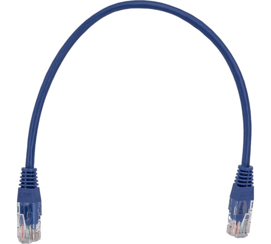 Патч-корд TWT RJ45-RJ45, 4 пары, UTP, категория 5е, 0.3 м, синий, 45-45-0.3-BL