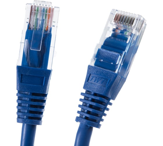 Патч-корд TWT RJ45-RJ45, 4 пары, UTP, категория 5е, 1 м, синий, 45-45-1.0-BL