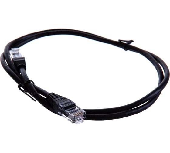 Патч-корд TWT RJ45-RJ45, 4 пары, UTP, категория 5е, 1 м, черный, 45-45-1.0-BK