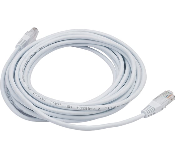 Патч-корд TWT RJ45-RJ45, 4 пары, UTP, категория 5е, 5 м, белый, 45-45-5.0-WH