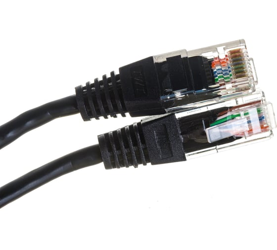 Патч-корд TWT RJ45-RJ45, 4 пары, UTP, категория 5е, 1.5 м, черный, 45-45-1.5-BK