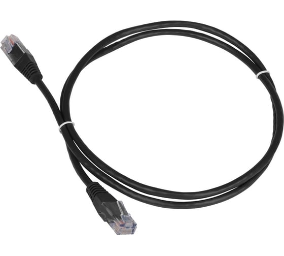 Патч-корд TWT RJ45-RJ45, 4 пары, UTP, категория 5е, 0.3 м, черный, 45-45-0.3-BK 1