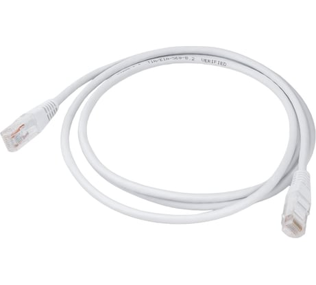 Патч-корд TWT RJ45-RJ45, 4 пары, UTP, категория 5е, 1.5 м, белый, 45-45-1.5-WH