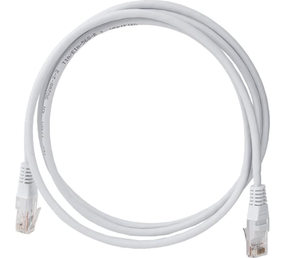Патч-корд TWT RJ45-RJ45, 4 пары, UTP, категория 5е, 1.5 м, белый, 45-45-1.5-WH