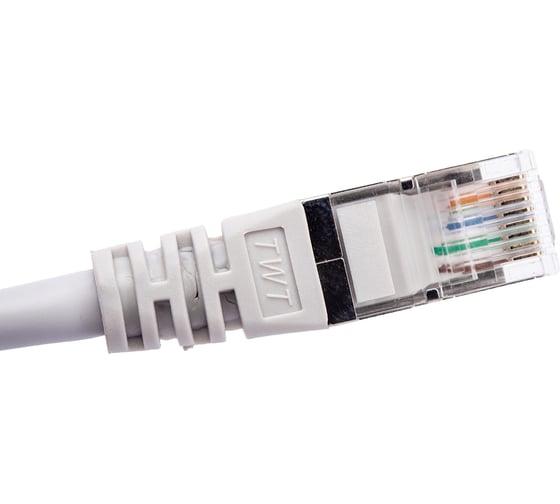 Патч-корд TWT RJ45-RJ45, 4 пары, FTP, категория 5е, 0.5 м, серый, 45-45-0.5/S-GY