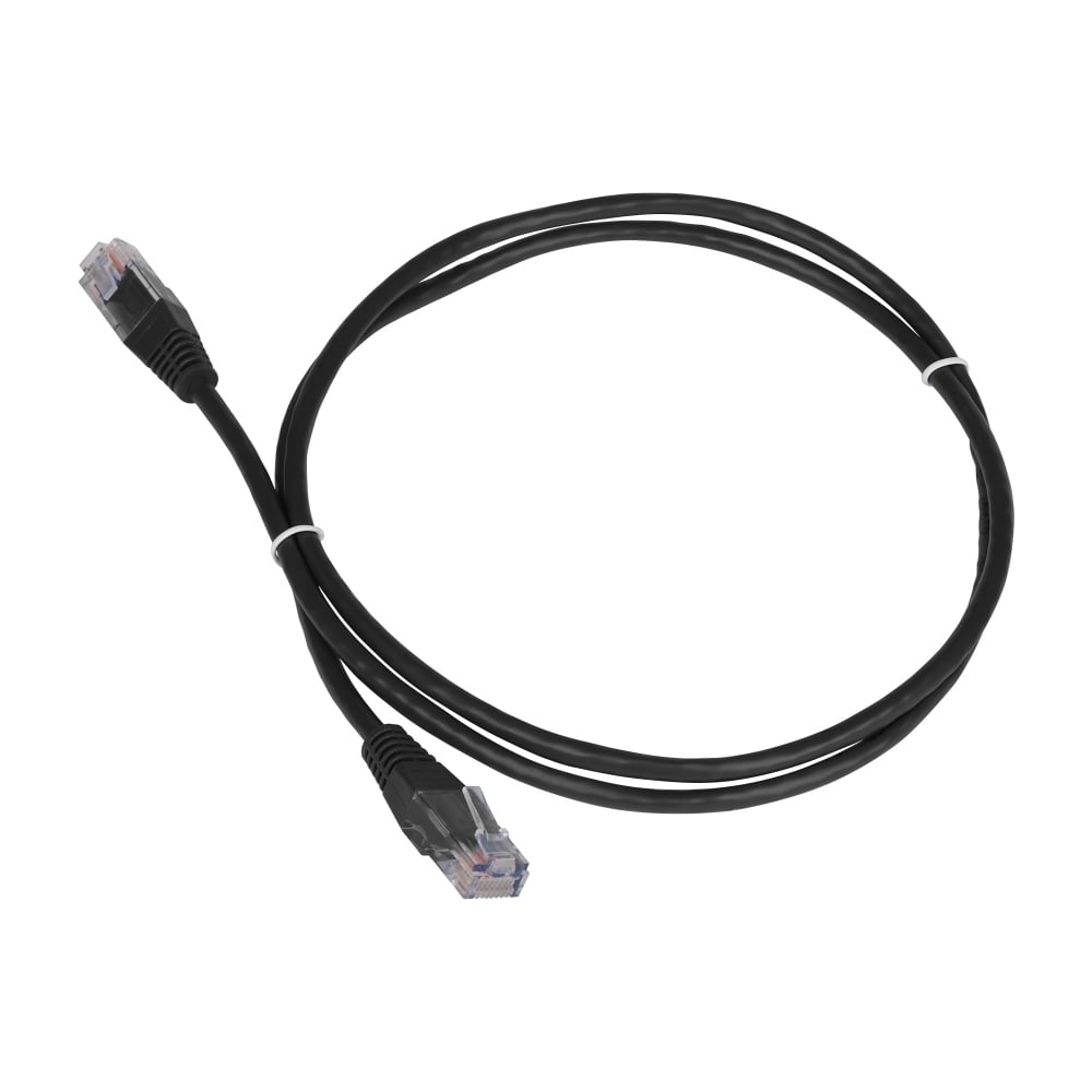 Патч-корд TWT RJ45-RJ45, 4 пары, UTP, категория 5е, 2 м, черный, 45-45 ...