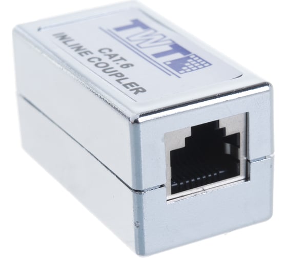 Соединитель 2-х портов RJ-45, экранированный, категории 6 TWT CP45STP6 1