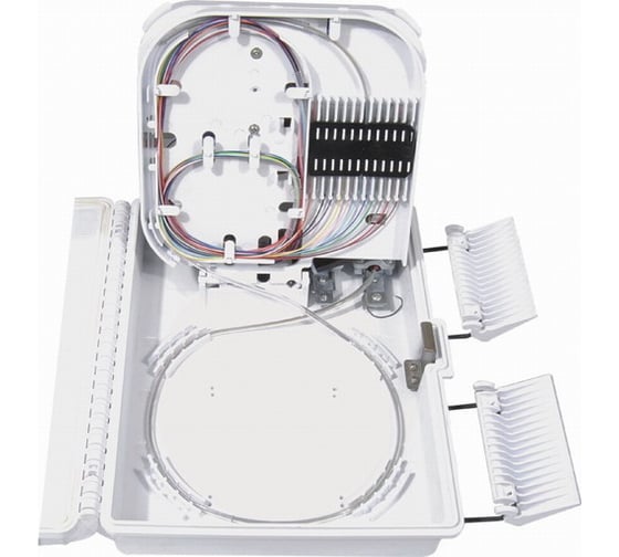 Настенный оптический бокс Hyperline FO-WBI-12A-GY 12 портов (SC, duplex LC), без пигтейлов и проходных адаптеров, IP65, 250x190x39 мм, серый 358586
