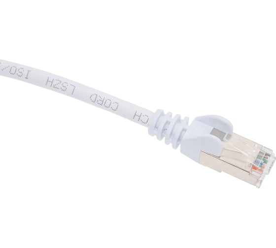 Патч-корд LANMASTER RJ45-RJ45, 4 пары, FTP, категория 5е, 1 м, белый. LSZH, LAN-PC45/S5E-1.0-WH