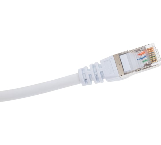 Патч-корд LANMASTER RJ45-RJ45, 4 пары, FTP, категория 5е, 1 м, белый. LSZH, LAN-PC45/S5E-1.0-WH