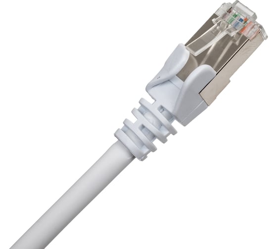 Патч-корд LANMASTER RJ45-RJ45, 4 пары, FTP, категория 5е, 1 м, белый. LSZH, LAN-PC45/S5E-1.0-WH