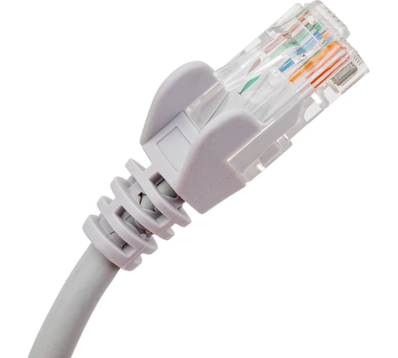 Патч-корд LANMASTER RJ45-RJ45, 4 пары, UTP, категория 5е, 7 м, серый, LSZH, LAN-PC45/U5E-7.0-GY