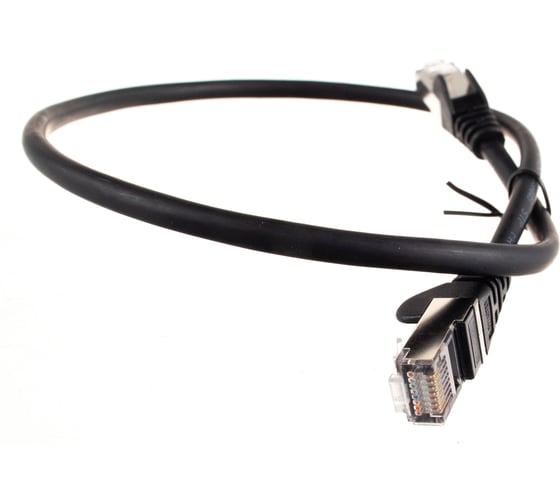 Патч-корд LANMASTER RJ45-RJ45, 4 пары, FTP, категория 5е, 0.5 м, черный, LSZH, LAN-PC45/S5E-0.5-BK