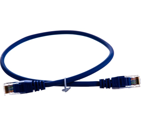 Патч-корд LANMASTER RJ45-RJ45, 4 пары, UTP, категория 5е, 0.5 м, синий, LSZH, LAN-PC45/U5E-0.5-BL