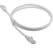 Патч-корд LANMASTER RJ45-RJ45, 4 пары, UTP, категория 6, 1 м, белый, LSZH, LAN-PC45/U6-1.0-WH