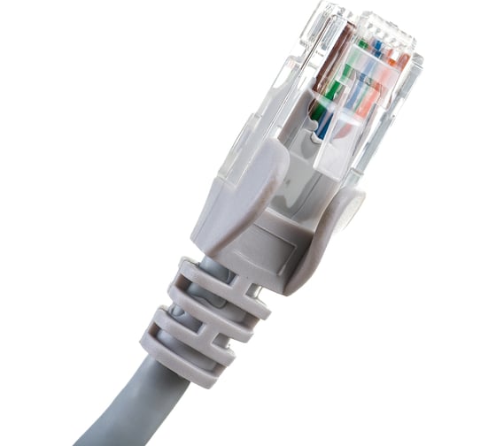Патч-корд LANMASTER RJ45-RJ45, 4 пары, UTP, категория 5е, 2 м, серый, LSZH, LAN-PC45/U5E-2.0-GY