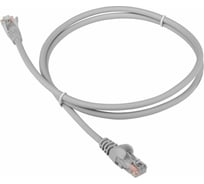 Патч-корд LANMASTER RJ45-RJ45, 4 пары, UTP, категория 5е, 1 м, серый, LSZH, LAN-PC45/U5E-1.0-GY