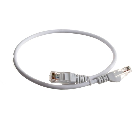 Патч-корд LANMASTER RJ45-RJ45, 4 пары, UTP, категория 5е, 0.5 м, белый, LSZH, LAN-PC45/U5E-0.5-WH