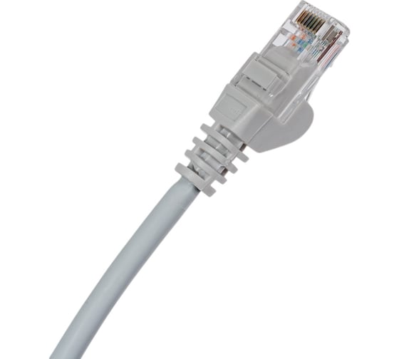 Патч-корд LANMASTER RJ45-RJ45, 4 пары, UTP, категория 5е, 5 м, серый, LSZH, LAN-PC45/U5E-5.0-GY