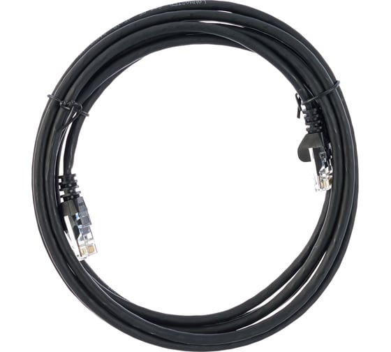 Патч-корд LANMASTER RJ45-RJ45, 4 пары, UTP, категория 5е, 3 м, черный, LSZH, LAN-PC45/U5E-3.0-BK