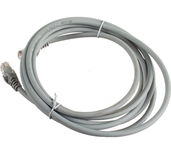 Патч-корд LANMASTER RJ45-RJ45, 4 пары, UTP, категория 6, 3 м, серый, LSZH, LAN-PC45/U6-3.0-GY