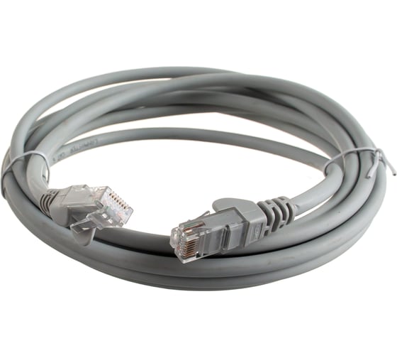 Патч-корд LANMASTER RJ45-RJ45, 4 пары, UTP, категория 6, 3 м, серый, LSZH, LAN-PC45/U6-3.0-GY