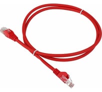 Патч-корд LANMASTER RJ45-RJ45, 4 пары, UTP, категория 6, 1 м, красный, LSZH, LAN-PC45/U6-1.0-RD