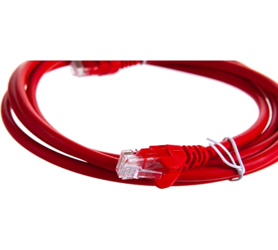 Патч-корд LANMASTER RJ45-RJ45, 4 пары, UTP, категория 6, 2 м, красный, LSZH, LAN-PC45/U6-2.0-RD
