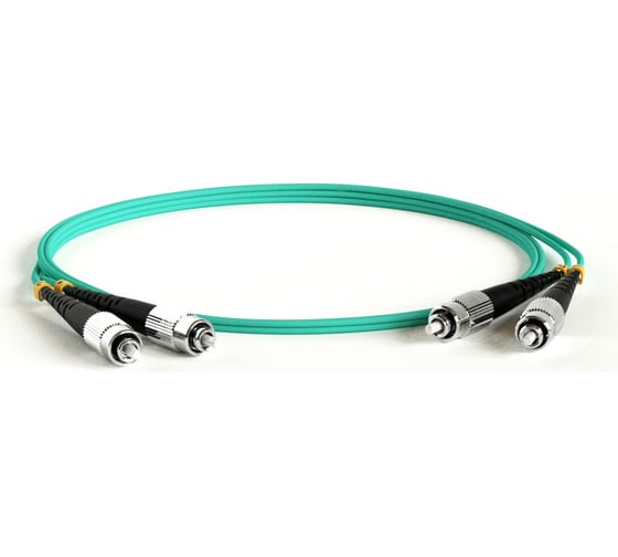 Волоконно-оптический патч-корд (шнур) Hyperline FC-D2-503-FC/PR-FC/PR-H-2M-LSZH-AQ MM 50/125(OM3), FC-FC, duplex, LSZH, 2 м 247644 1