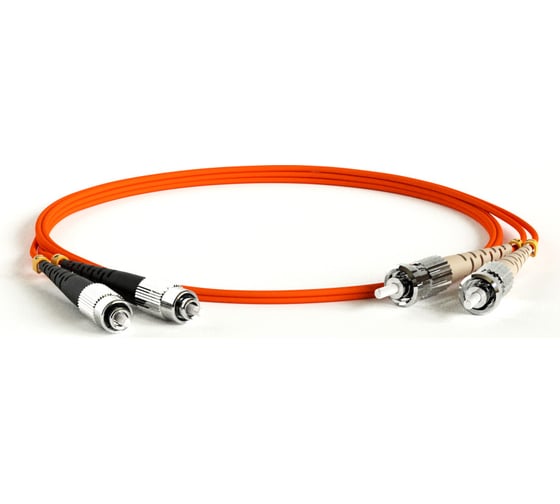 Волоконно-оптический патч-корд (шнур) Hyperline FC-D2-50-FC/PR-ST/PR-H-1.5M-LSZH-OR MM 50/125, FC-ST, 2.0 мм, duplex, LSZH, 1.5 м 419470 1