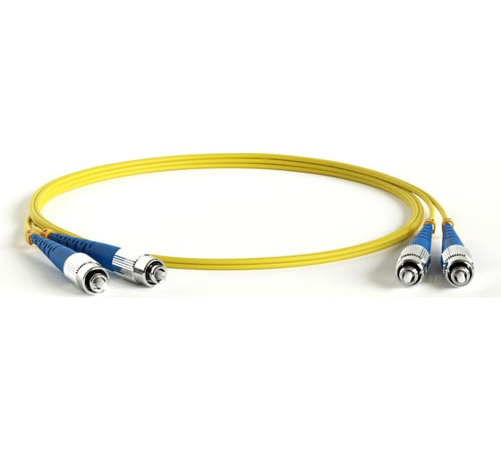 Волоконно-оптический патч-корд (шнур) Hyperline FC-D2-9-FC/UR-FC/UR-H-1.5M-LSZH-YL SM 9/125 (OS2), FC/UPC-FC/UPC, 2.0 мм, duplex, LSZH, 1.5 м 247806 1
