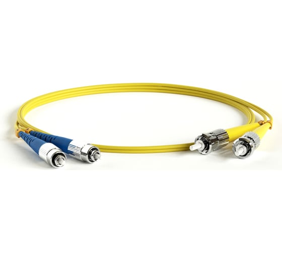 Волоконно-оптический патч-корд (шнур) Hyperline FC-D2-9-FC/UR-ST/UR-H-20M-LSZH-YL SM 9/125 (OS2), FC/UPC-ST/UPC, 2.0 мм, duplex, LSZH, 20 м 245087 1