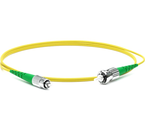 Волоконно-оптический патч-корд (шнур) Hyperline FC-S2-9-FC/AR-ST/AR-H-5M-LSZH-YL SM 9/125 (OS2), FC/APC-ST/APC, 2.0 мм, simplex, LSZH, 5 м 250694