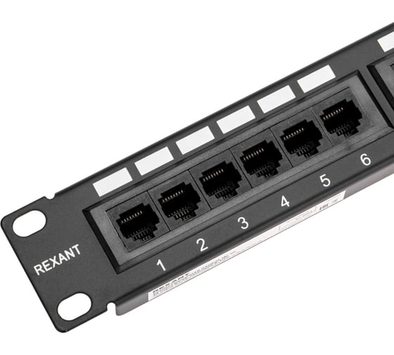 Патч-панель 19" REXANT 1U, 24 порта RJ-45, CAT 6, UTP 02-0234