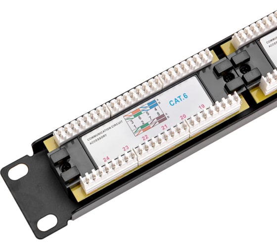 Патч-панель 19" REXANT 1U, 24 порта RJ-45, CAT 6, UTP 02-0234