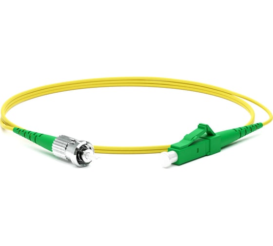 Волоконно-оптический патч-корд (шнур) Hyperline FC-S2-9-LC/AR-ST/AR-H-3M-LSZH-YL SM 9/125 (OS2), LC/APC-ST/APC, 2.0 мм, simplex, LSZH, 3 м 250703 1